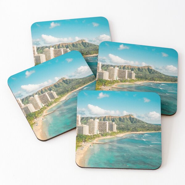 Item preview, Hawaiian Beach Hotels at Diamond Head - Watercolour Style designed and sold by WWWC2288.