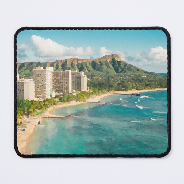 Item preview, Hawaiian Beach Hotels at Diamond Head - Watercolour Style designed and sold by WWWC2288.