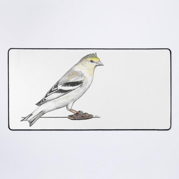 Item preview, Goldfinch in Birkenstocks designed and sold by JimsBirds.