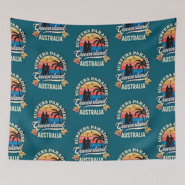Item preview, Retro Vintage Style Surfers Paradise Australia   designed and sold by KelseyShaArt.