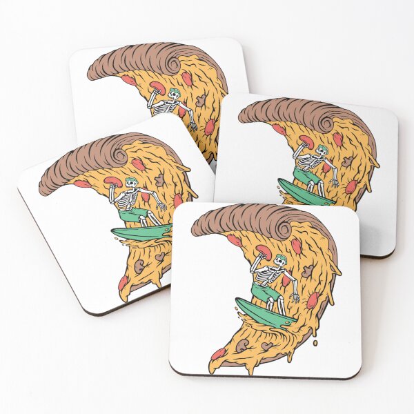 Item preview, Surfer Boy Pizza Funny Surfing Skeleton    designed and sold by KelseyShaArt.