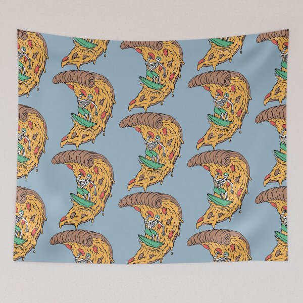 Item preview, Surfer Boy Pizza Funny Surfing Skeleton    designed and sold by KelseyShaArt.