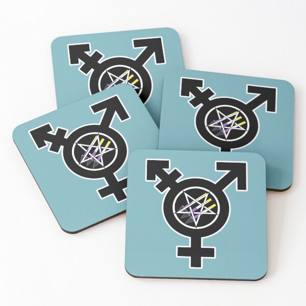 Item preview, Satanic Antifascism - Nonbinary Pride (Age of Sin variant)   designed and sold by fhateoff.