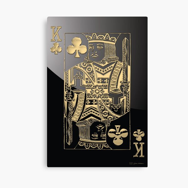 Item preview, King of Clubs in Gold over Black  designed and sold by Serge Averbukh Art Studio.
