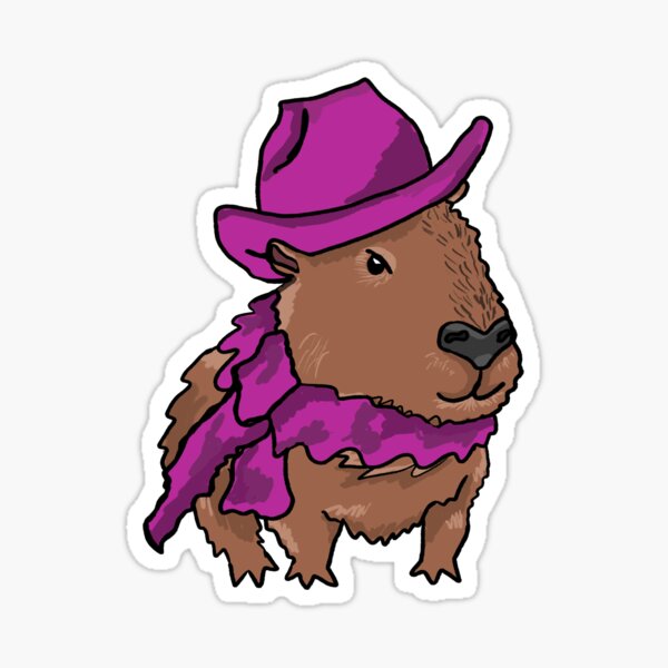 "Fancy Capybara" Sticker for Sale by RoserinArt | Redbubble