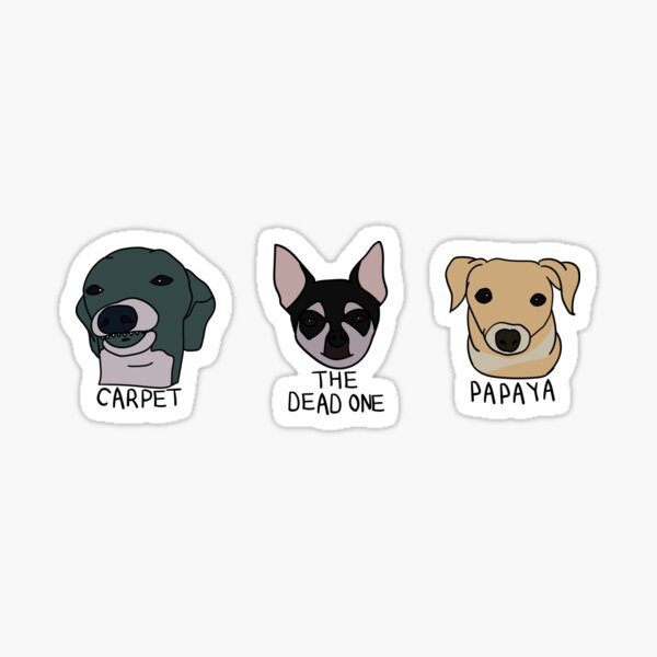 Carpet, Papaya and The Dead One (Sticker Pack) Sticker