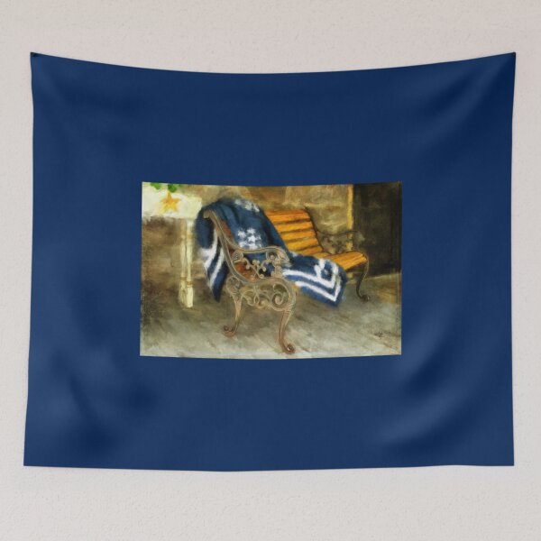 Item preview, The Blue Quilt On The Bench   designed and sold by RogueCatPR.