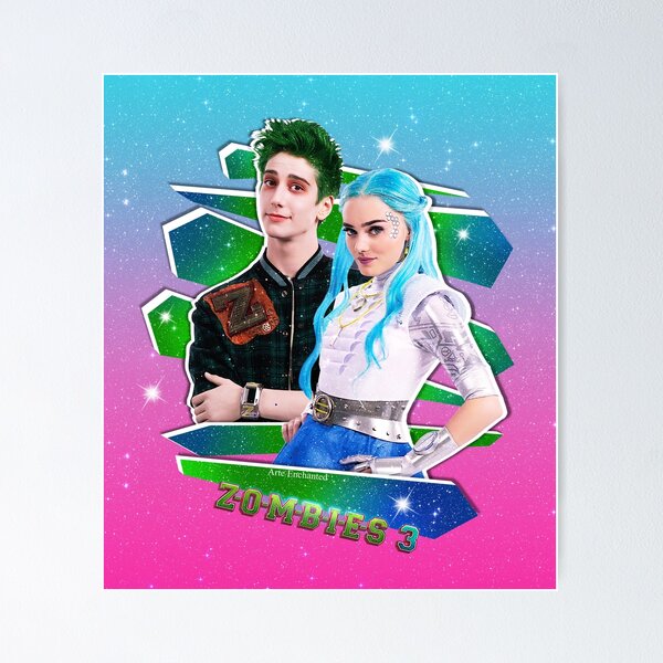 Zombies 3 - Milo and Meg - Zed and Addison - Galaxy Love Glitter Poster