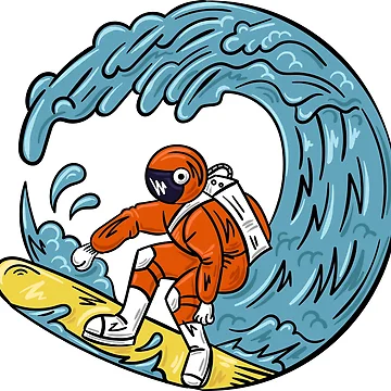 Artwork thumbnail, Surfing Astronaut by Ravian Reva
