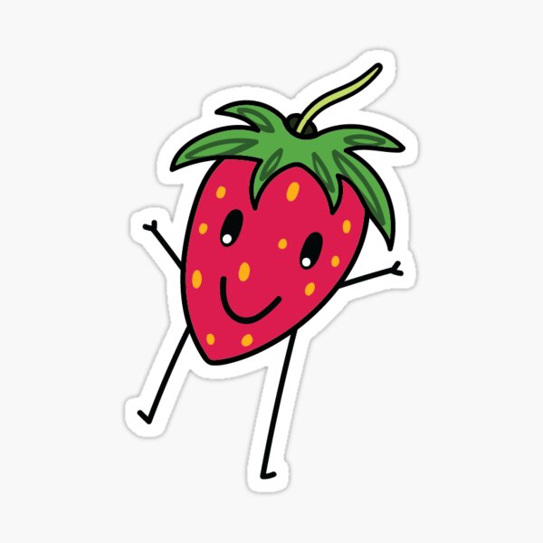 Dancing strawberry sticker