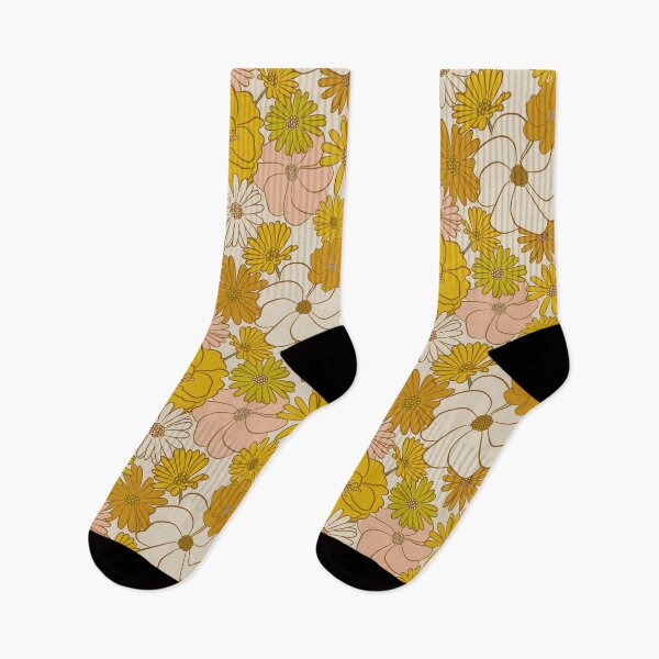 Item preview, Retro Florals in Mustard, Yellow & Pink designed and sold by SuzieLondon.
