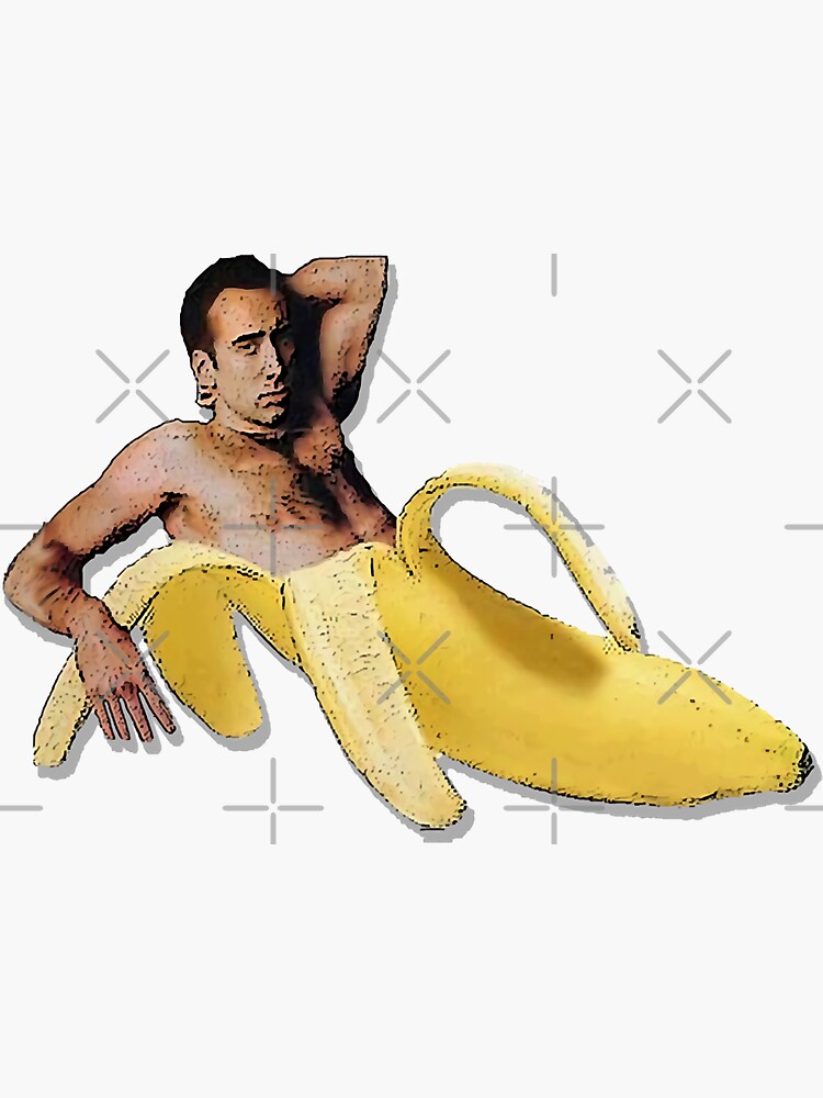 Thumbnail 3 of 3, Sticker, Gift For Men Nicolas Cage Banana designed and sold by AxelEbert69.