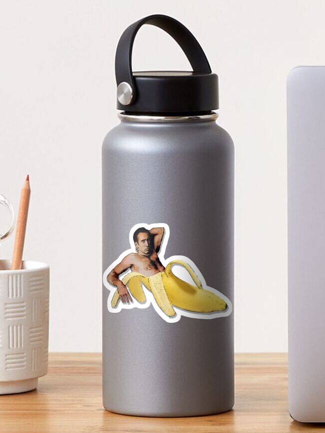 Thumbnail 1 of 3, Sticker, Gift For Men Nicolas Cage Banana designed and sold by AxelEbert69.