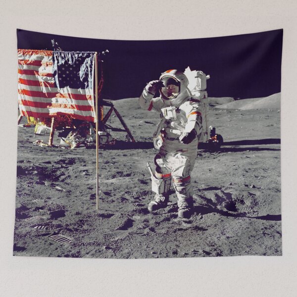 Item preview, AMERICAN FLAG ON THE MOON USA MODERN PRINTING 1 Pc #27133044 designed and sold by happyhouzz.