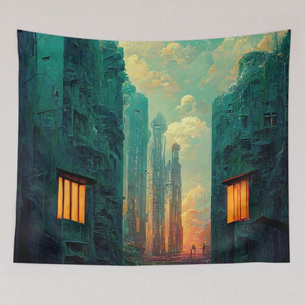 Item preview, Road to Nowhere in Green Abstract AI Generated Art designed and sold by MeAI-Art.