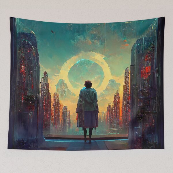 Item preview, She Found Utopia Abstract AI Generated Art designed and sold by MeAI-Art.