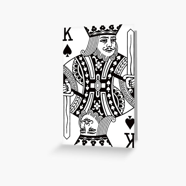 Blank Playing Card King Spades Greeting Card