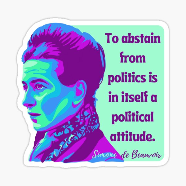 Aperçu de l'œuvre Portrait et citation de Simone de Beauvoir créée et vendue par Unhinged Heather.