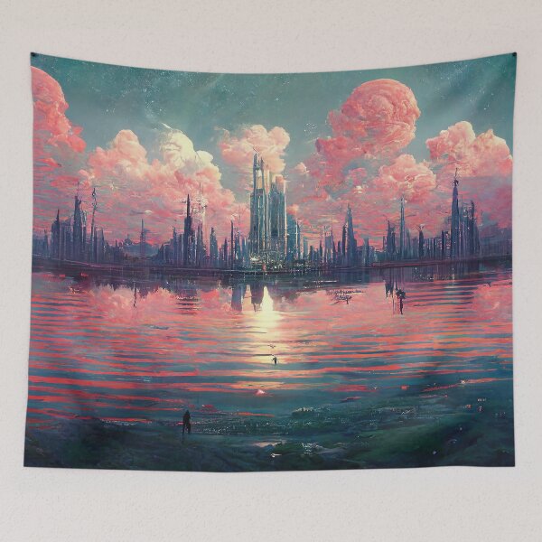 Item preview, Cotton Candy Utopia Abstract AI Generated Art designed and sold by MeAI-Art.