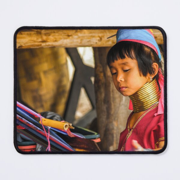 Item preview, Young ethnic Karen girl working the loom designed and sold by indiafrankk.