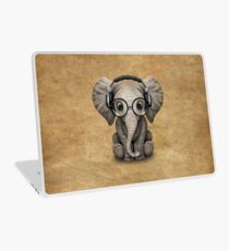 Vinilo para portátil Cute Baby Elephant Dj con auriculares y gafas