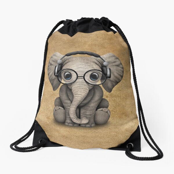 Item preview, Cute Baby Elephant Dj Wearing Headphones and Glasses designed and sold by JeffBartels.
