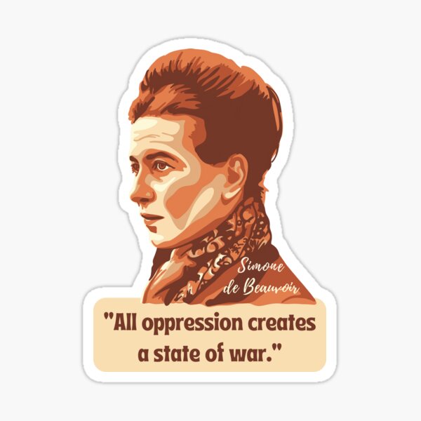Aperçu de l'œuvre Portrait et citation de Simone de Beauvoir créée et vendue par Unhinged Heather.