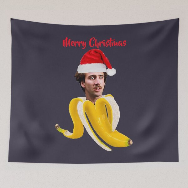 Item preview, Vintage Retro Christmas Nicholas cage in a banana designed and sold by AxelEbert69.