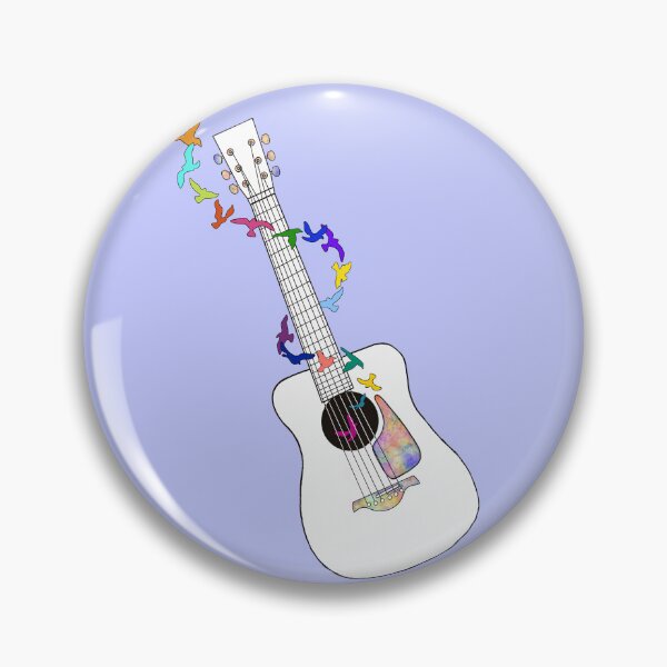Item preview, Acoustic Guitar Rainbow Birds designed and sold by Lenaartist.