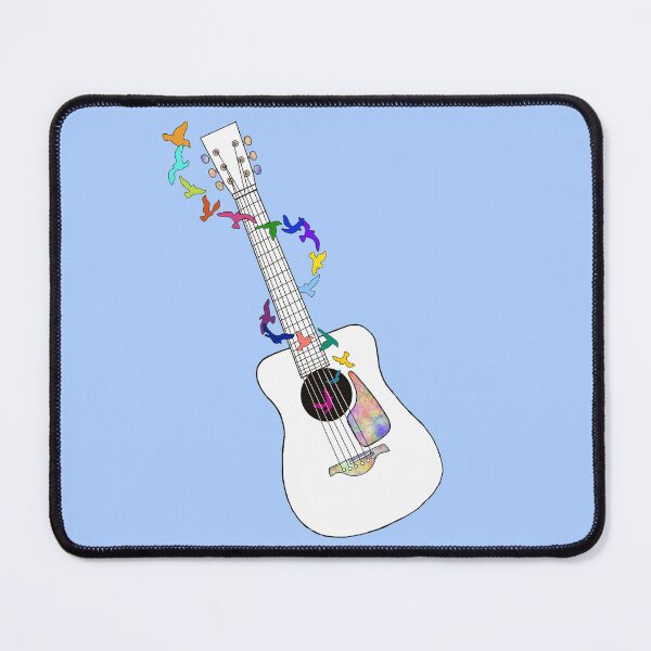 Item preview, Acoustic Guitar Rainbow Birds designed and sold by Lenaartist.