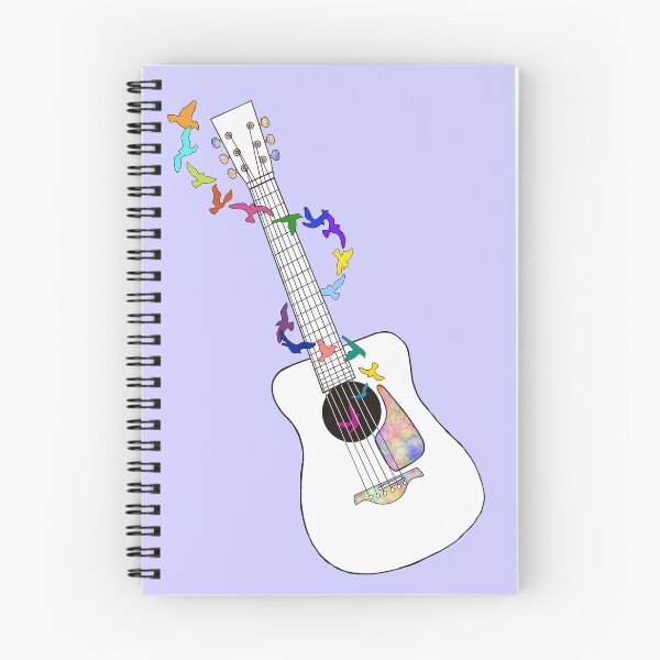 Item preview, Acoustic Guitar Rainbow Birds designed and sold by Lenaartist.