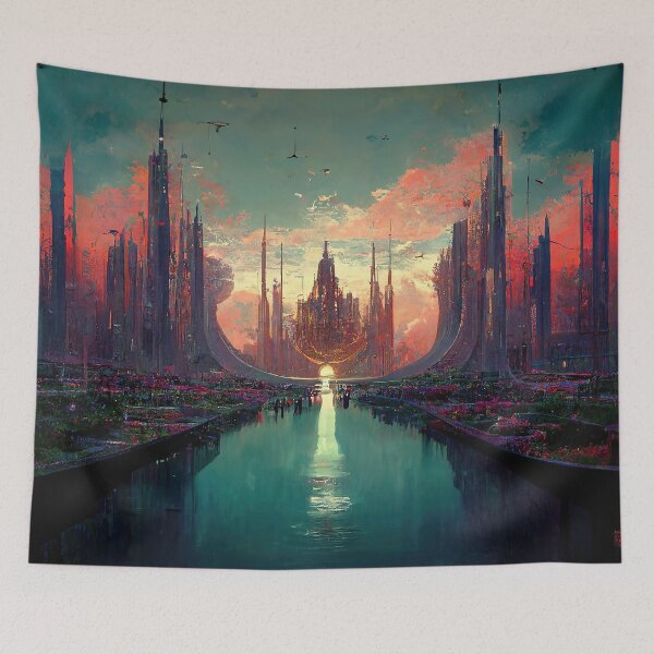 Item preview, Megastructure Utopia Abstract AI Generated Art designed and sold by MeAI-Art.