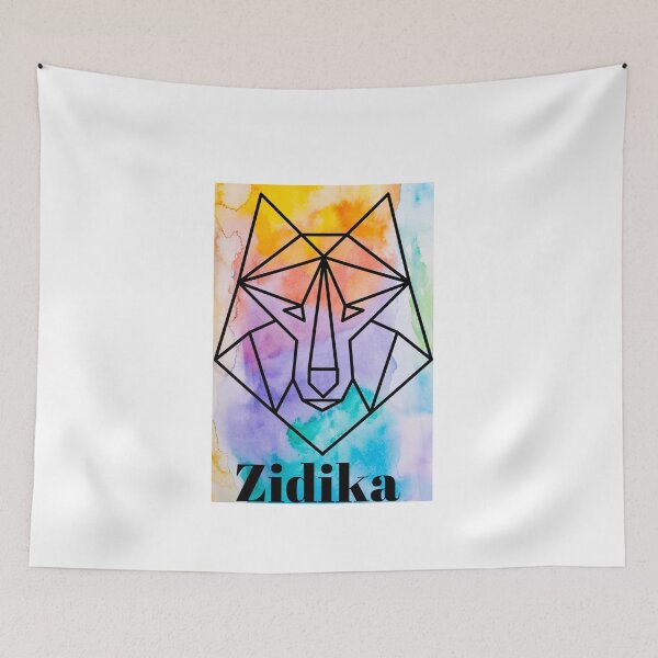 Item preview, Zidika Wolf Colourful Illustration designed and sold by Artistusha.