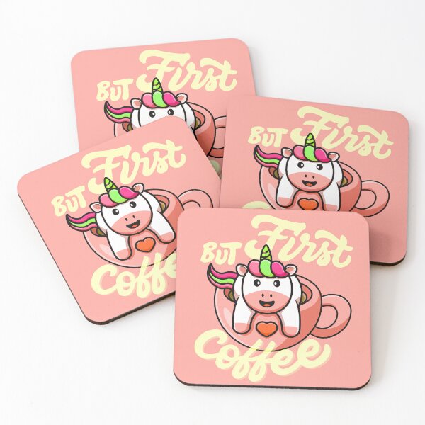 Item preview, But first Coffee Kawaii Unicorn on a Cup designed and sold by Yellow Coffee.