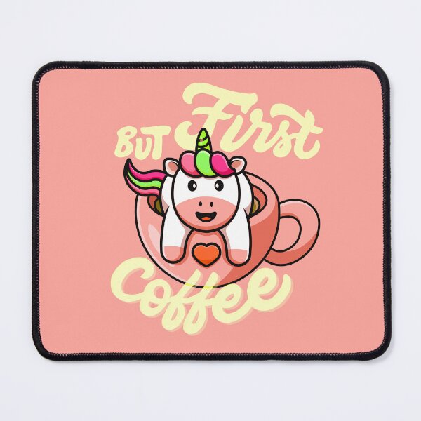 Item preview, But first Coffee Kawaii Unicorn on a Cup designed and sold by Yellow Coffee.