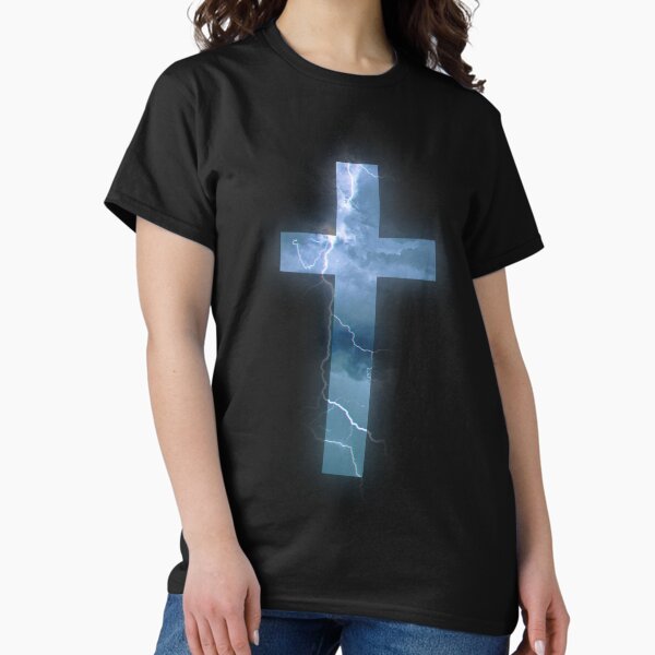 Vista previa del artículo con la obra «Silueta de cruz de relámpago», diseñado y vendido por i7Creative.