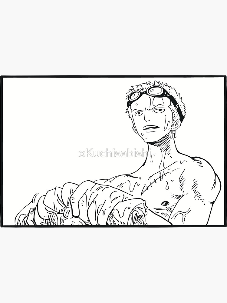 "One Piece Zoro Manga B/W" Sticker For Sale By XKuchisabishi | Redbubble