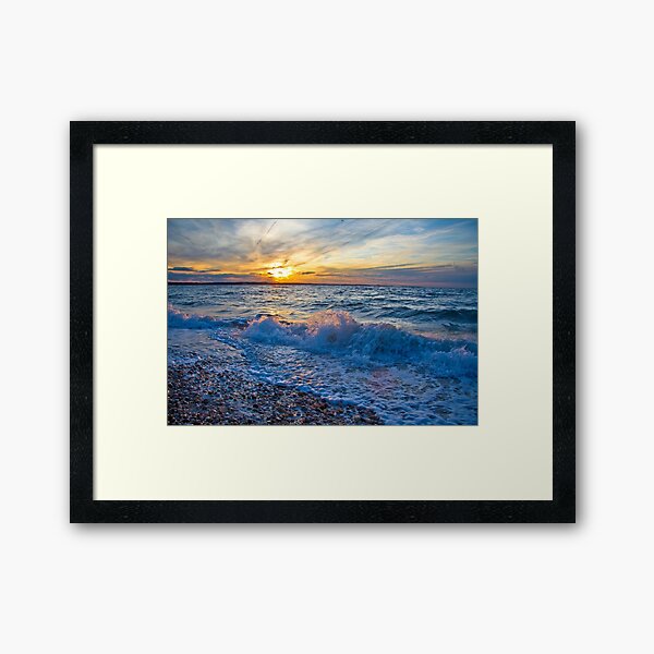 Sunset at West Meadow Beach, Stony Brook, NY Framed Art Print