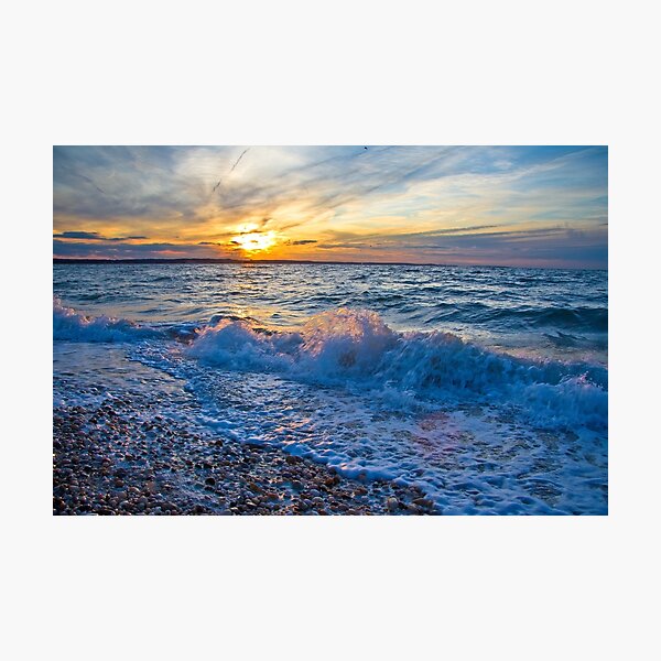 Sunset at West Meadow Beach, Stony Brook, NY Photographic Print
