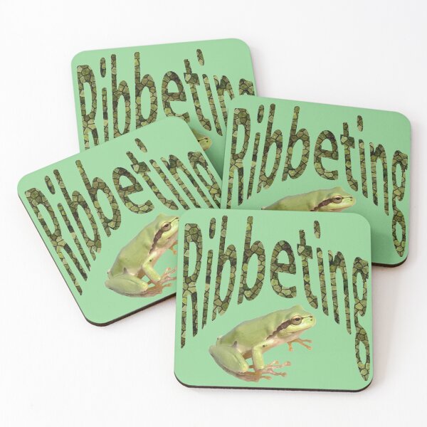 Item preview, Ribbeting Text Pattern With Tree Frog Photograph designed and sold by taiche.