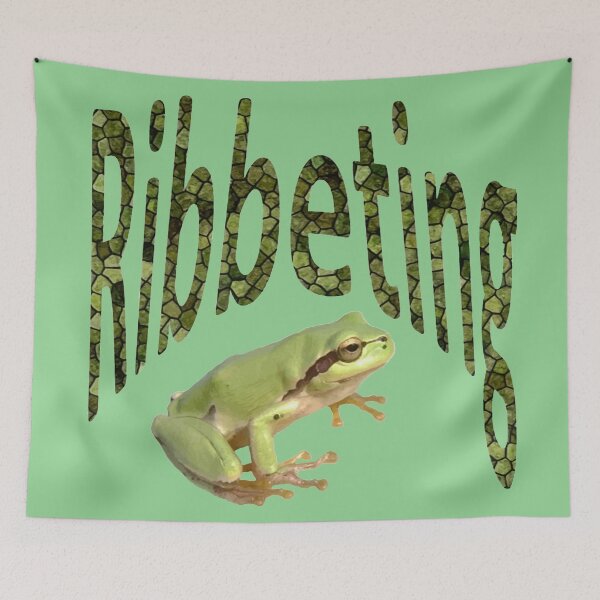 Item preview, Ribbeting Text Pattern With Tree Frog Photograph designed and sold by taiche.