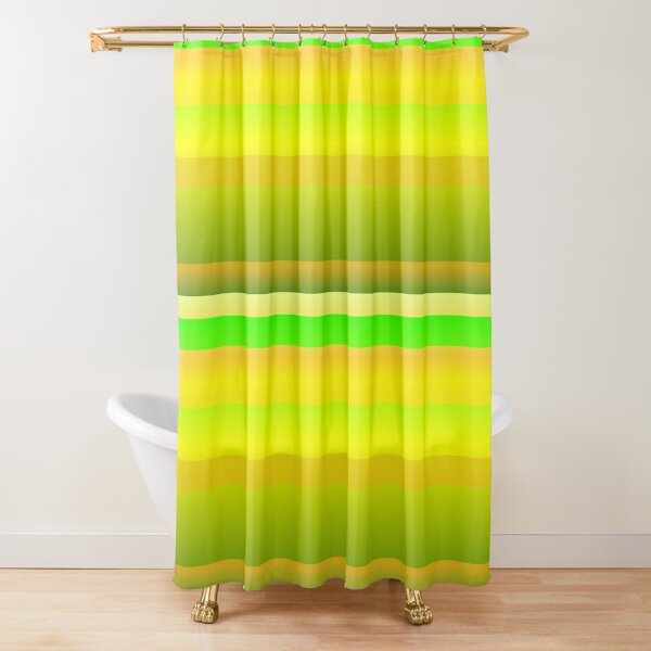 JOOCAR Olive Green Lemon Yellow 2 Color Splicing Shower Curtain