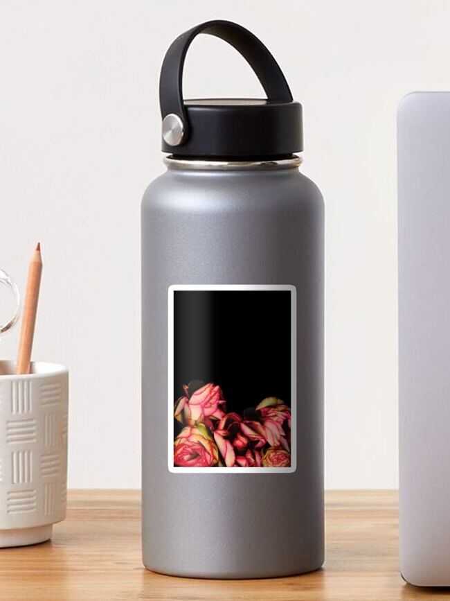 Thumbnail 1 of 3, Sticker, Rose Cascade 1 Dark Floral designed and sold by LindasPhotoArt.