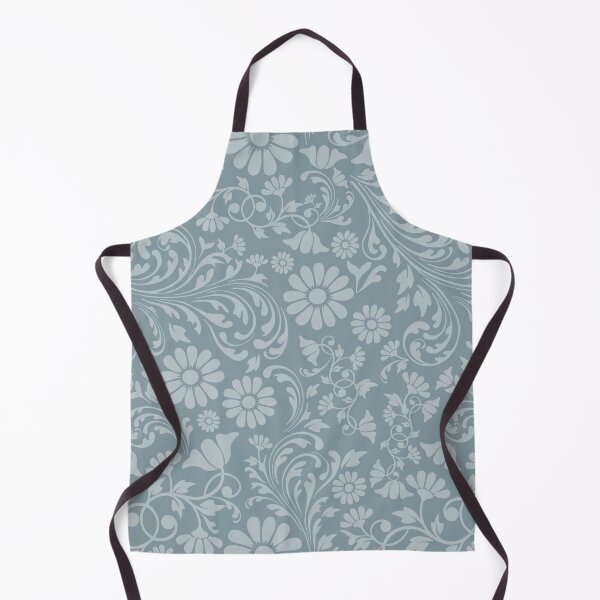 Item preview, Floral pattern retro blue grey designed and sold by PicturePatty.