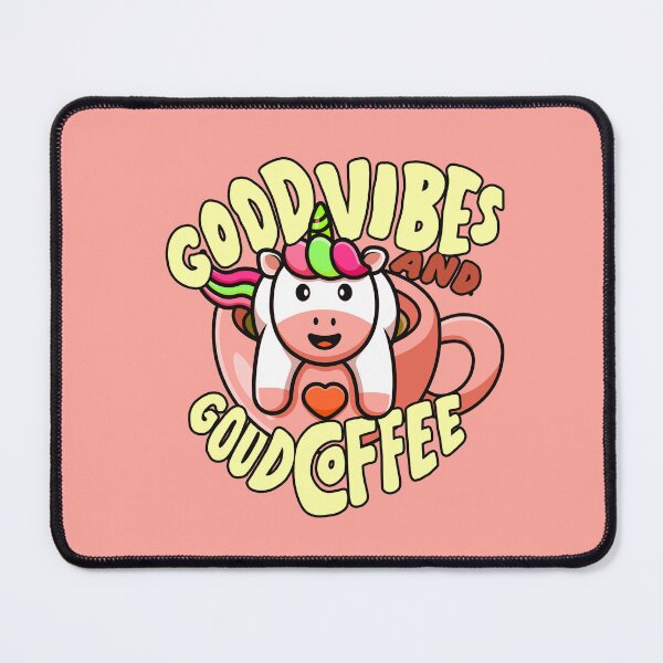Item preview, Good Vibes and Good Coffee Kawaii Unicorn on a Cup designed and sold by Yellow Coffee.