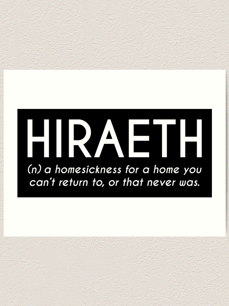 Hiraeth ART POEM SERIES Digital Download Wordy Print Black 