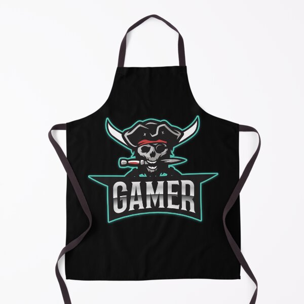 Item preview, Gamer with Pirate Skull holding Knife designed and sold by PRIVARSHU.
