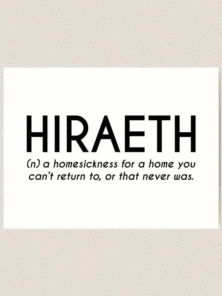 Hiraeth ART POEM SERIES Digital Download Wordy Print Black 