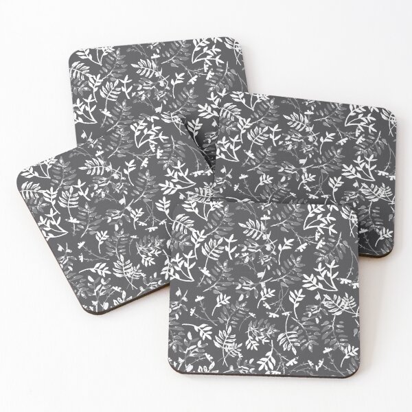 Item preview, Black and white watercolor leaves and branches designed and sold by FrancesPoff.