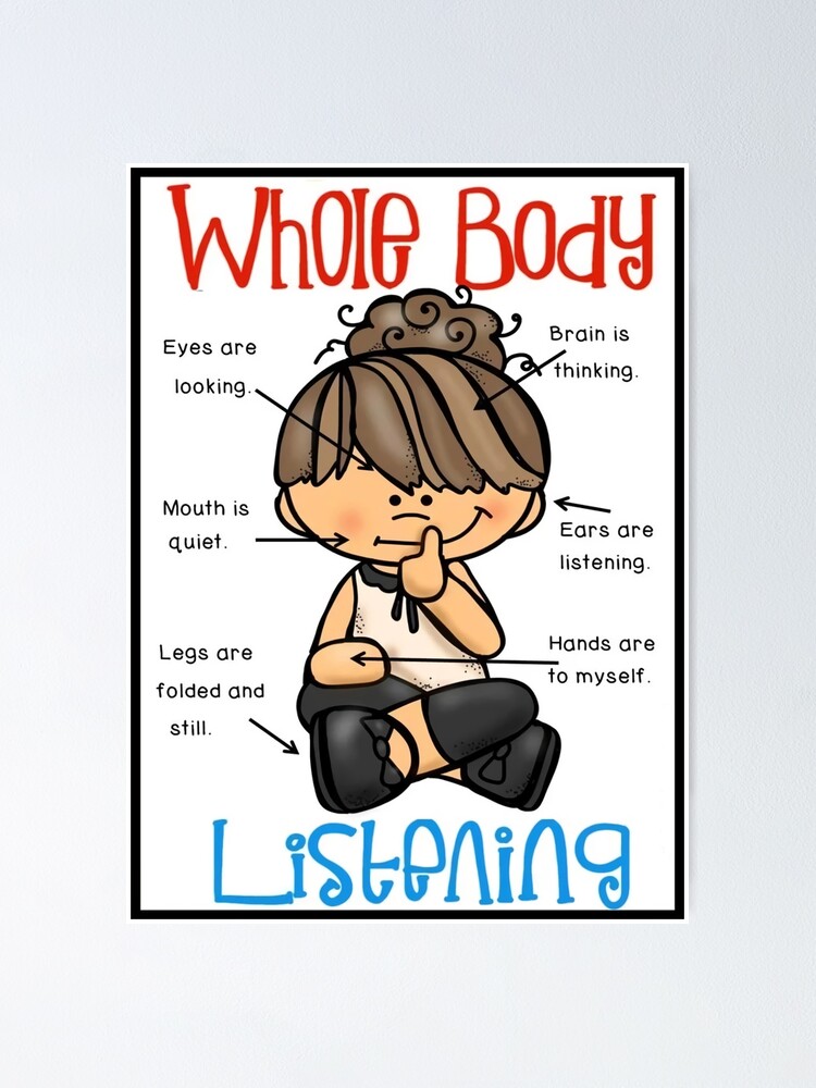 "Whole Body Listening Posters" Poster for Sale by siruatsiru Redbubble